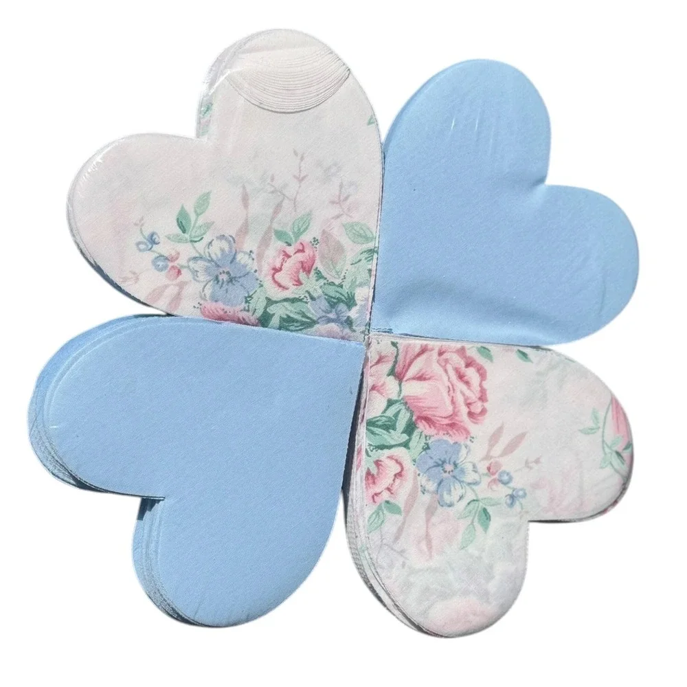 Granny's Quilting Shapes Heart Appliques Style 4400 Floral Blue 285pc Pre-Cut